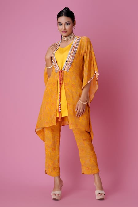 Amani Paisley Print Kaftan Jacket Pant Set 