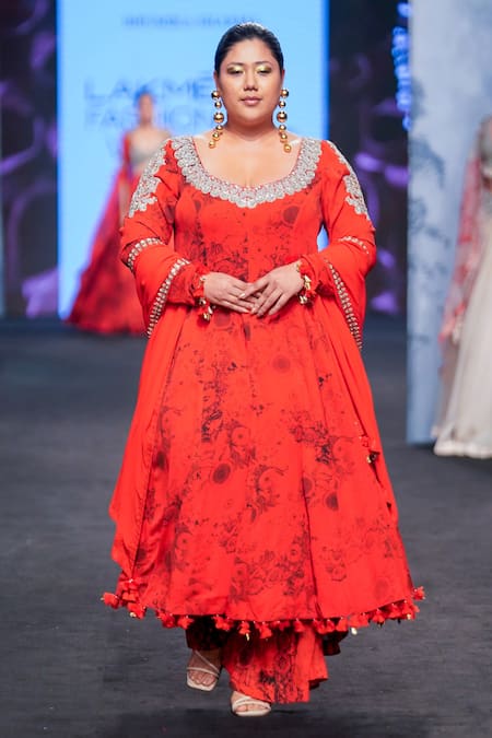 Bhumika Sharma Blossom Print Anarkali & Flared Pant Set 