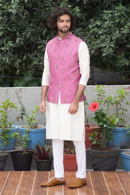 Hilo Design Floral Motifs Bundi & Kurta Set 