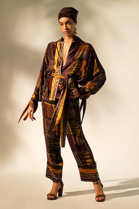 Nikita Mhaisalkar Abstract Print Top & Pant Set 