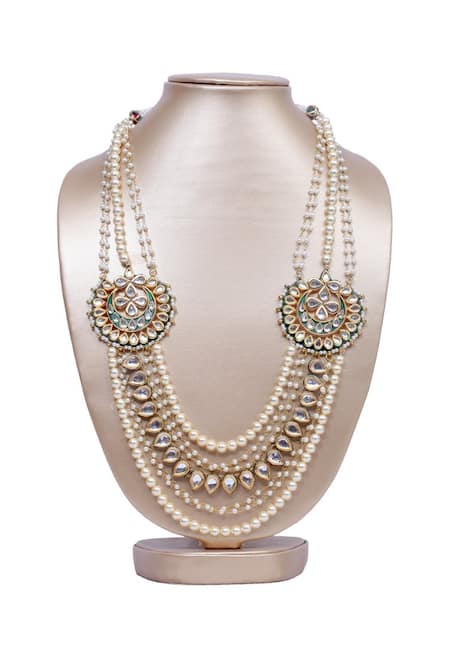 Just Shradhas Kundan and pearl motif layered necklace 