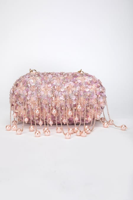 EENA Aria Silk Sequin Embellished Clutch 