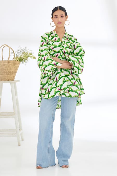 Nikasha Parakeet Print Shirt Dress 