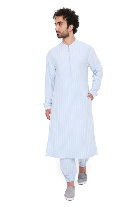 PS Men by Payal Singhal Striped Bomber Kurta & Jogger Pant Set 