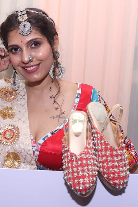 Foot Fuel Gamla Sequin Embroidered Wedges 