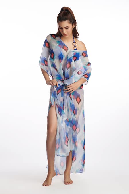 Kai Resortwear Ikat Print Kaftan Cover Up 