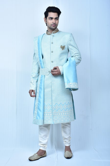 Samyukta Singhania Floral Embroidered Sherwani Set 