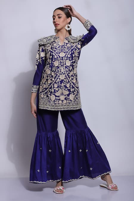 Sonali Gupta Parsi Embroidered Kurta & Sharara Set 