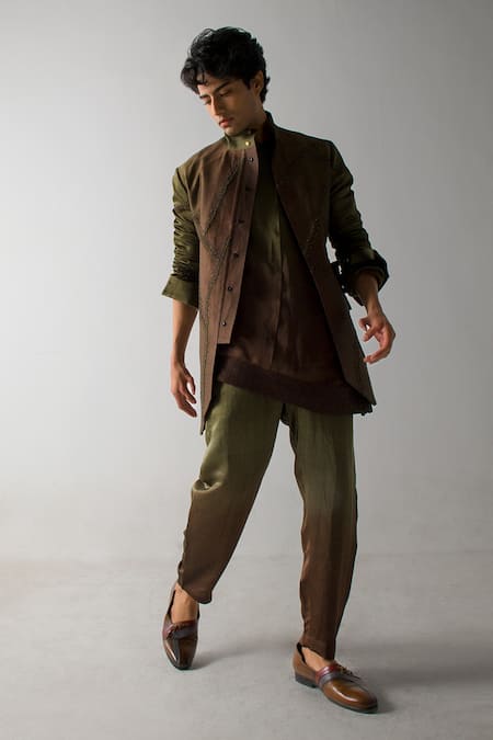 Jatin Malik Band Collar Ombre Kurta 