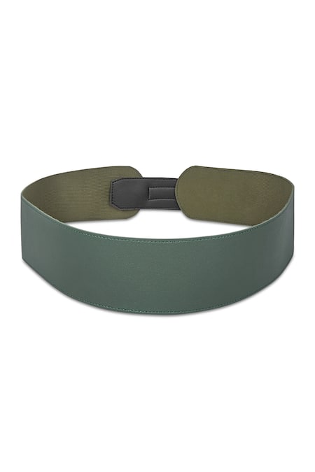 Trov Green Leather Buckle Belt 