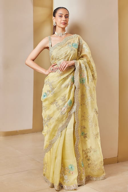 Osaa by Adarsh Hand Embroidered Saree With Blouse 