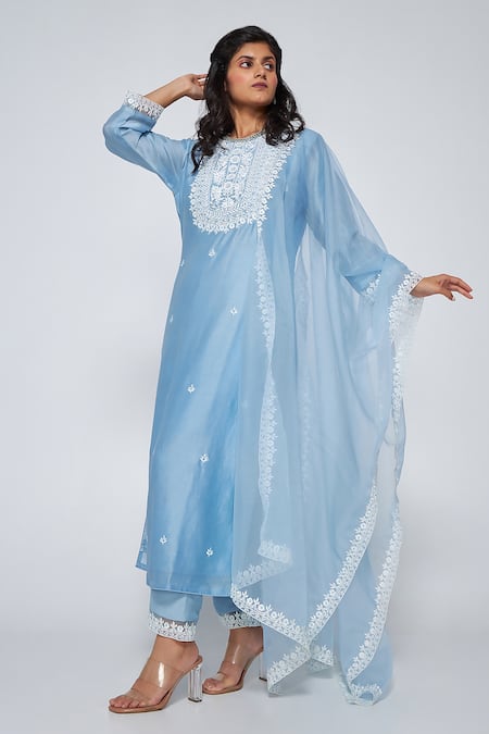 Buy Ketch Blue Pashmina Kurta With Trouser for Women Online at Rs.899 -  Ketch