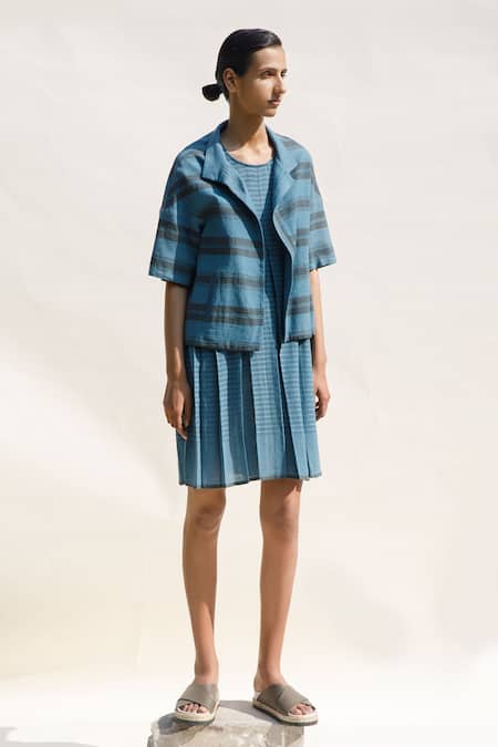 Urvashi Kaur Tenon Hand Block Print Cropped Jacket 