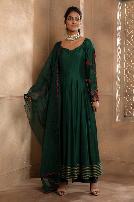 OMANA BY RANJANA BOTHRA Bagh Sleeve Embroidered Anarkali Set 