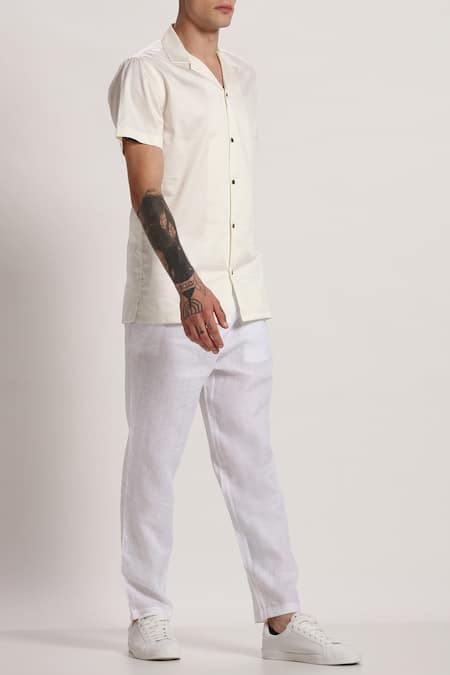 White Linen Dress Pants Smart Casual Summer Outfits For Men (7 ideas &  outfits) | Lookastic