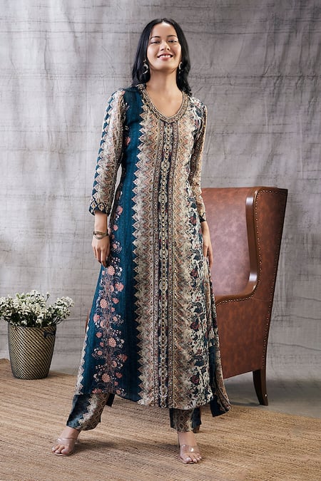 Soup By Sougat Paul Dilara Cotton Silk Kurta & Pant Set 