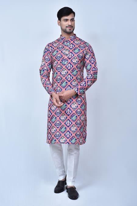 Arihant Rai Sinha Purple Kurta Cotton Silk Printed Patola Patterns Geometric Set 