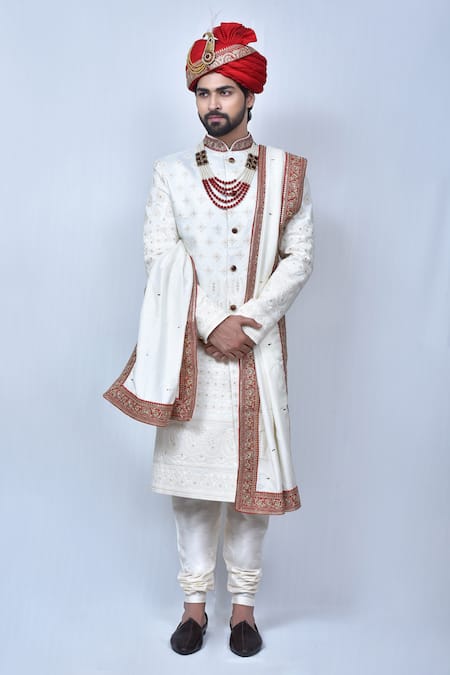 Arihant Rai Sinha Paisley Embroidered Sherwani Set 