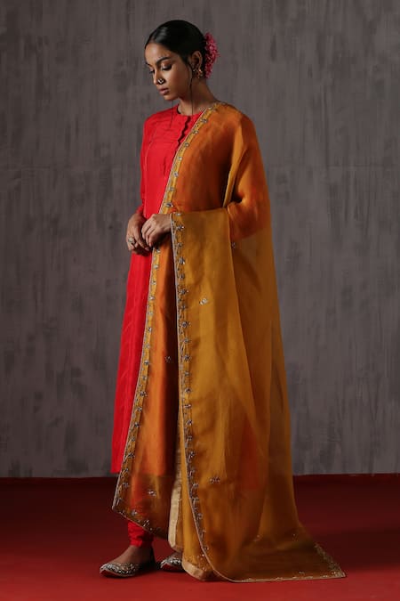 Weaver Story Organza Embroidered Dupatta 