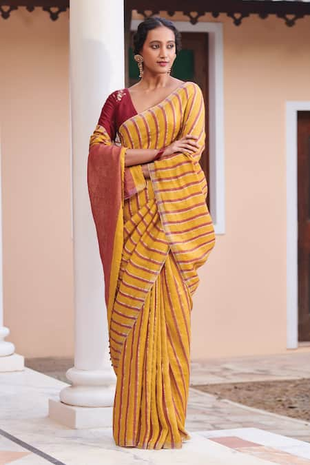 Dressfolk Gehna Stripe Pattern Saree 