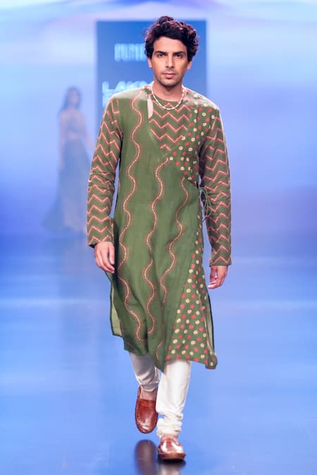 PUNIT BALANA Bandhani Print Angarkha Kurta Set 