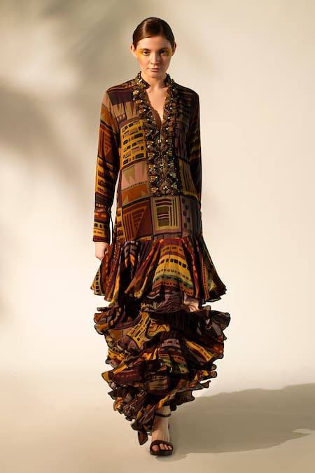 Nikita Mhaisalkar Placket Embellished Dress 