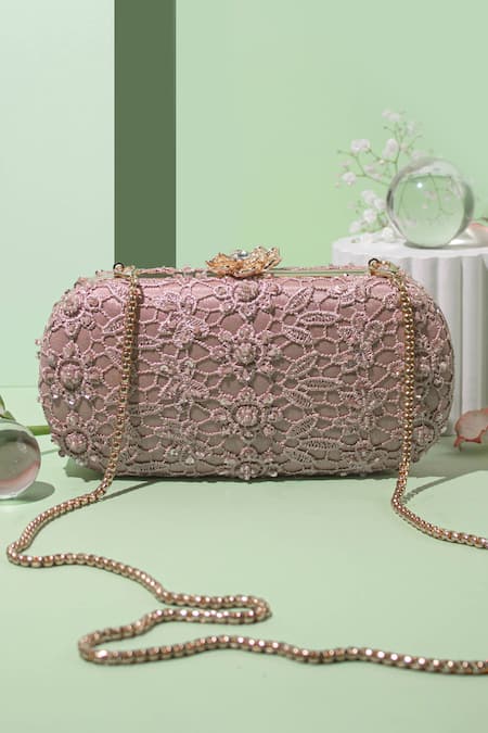 AMYRA Cordon Floral Embroidered Capsule Clutch 