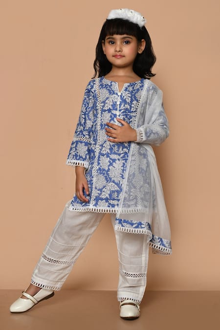 Pankhuri by Priyanka Garden Hand Block Print Kurta Set 