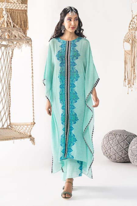 Chhavvi Aggarwal Floret Print Kaftan & Palazzo Set 