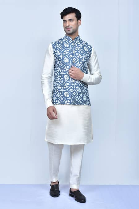 Arihant Rai Sinha Abstract Print Bundi & Kurta Set 