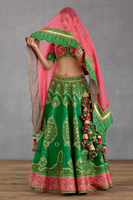 Torani Green , , Gota Rang Naaz Mahnaz Bridal Lehenga Set Online at Aza Fashions Torani_Green , , Gota Rang Naaz Mahnaz Bridal Lehenga Set _Online_at_Aza_Fashions
