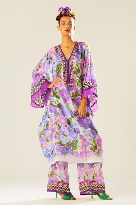 Rajdeep Ranawat Olivia Silk Floral Pattern Kaftan 