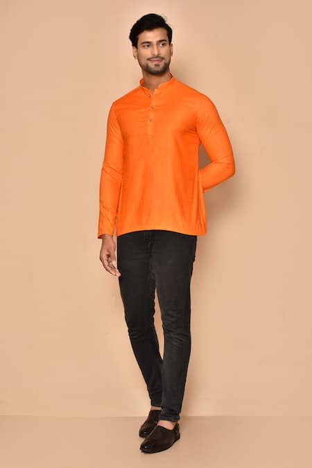 Aryavir Malhotra Straight Full Sleeve Short Kurta 