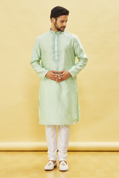 Arihant Rai Sinha Embroidered Swirl Pattern Kurta Churidar Set 