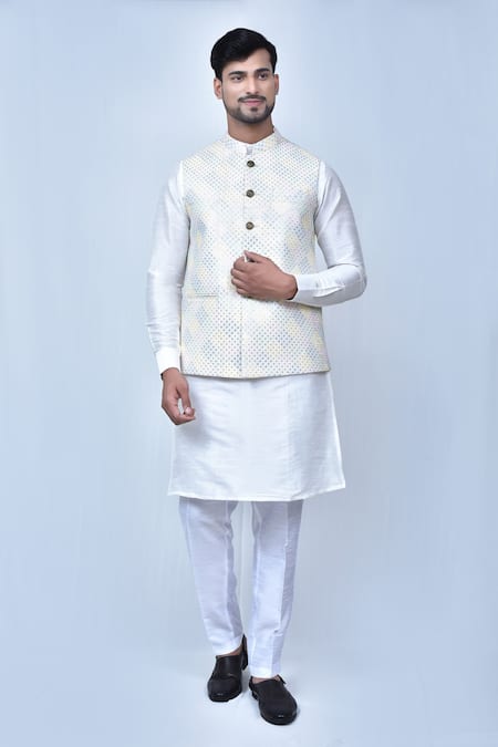 Arihant Rai Sinha Embroidered Bundi & Straight Kurta Set 