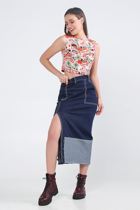 Torrid Distressed Denim Pencil Skirt Full Back Zipper 20 | eBay