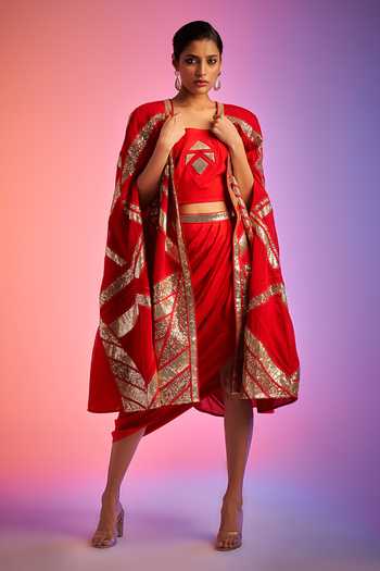 Gulabo By Abu Sandeep Draped Shantoon Skirt 