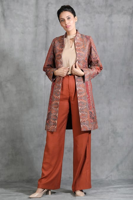 DUSALA Handwoven Pashmina Long Jacket 