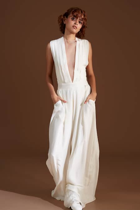 ALSLIAO Womens Sheer Zip Open Crotch Jumpsuit Ultra-thin Crotchless Bodysuit  Clubwear White XL - Walmart.com