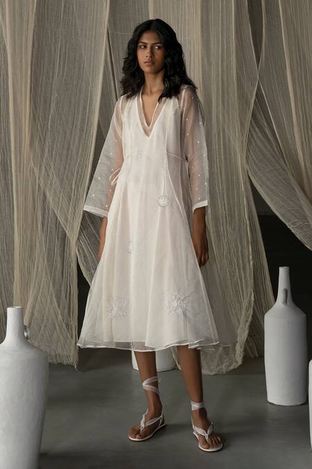 Buy Off White Dresses for Women by Encrustd Online | Ajio.com