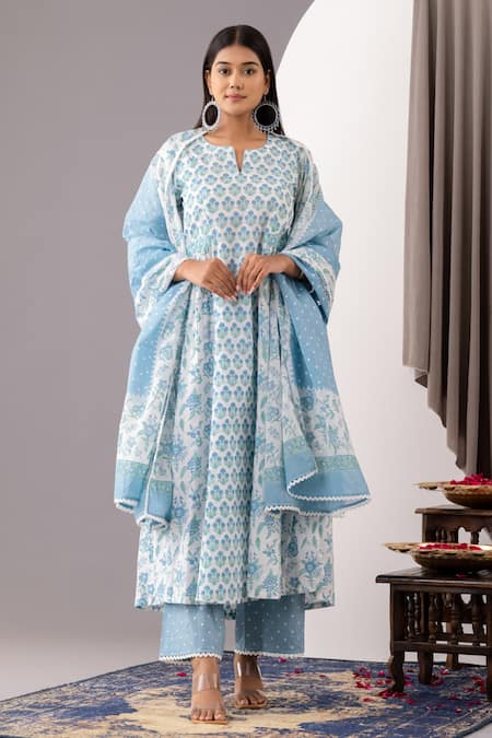 Abbaran Hand Block Print Kurta Set 