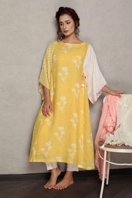 Festive Yellow color Georgette fabric Kaftan : 1907832
