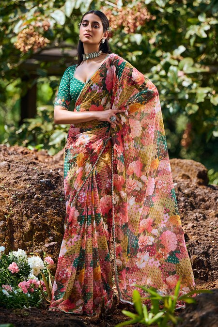 Vintage shop floral saree