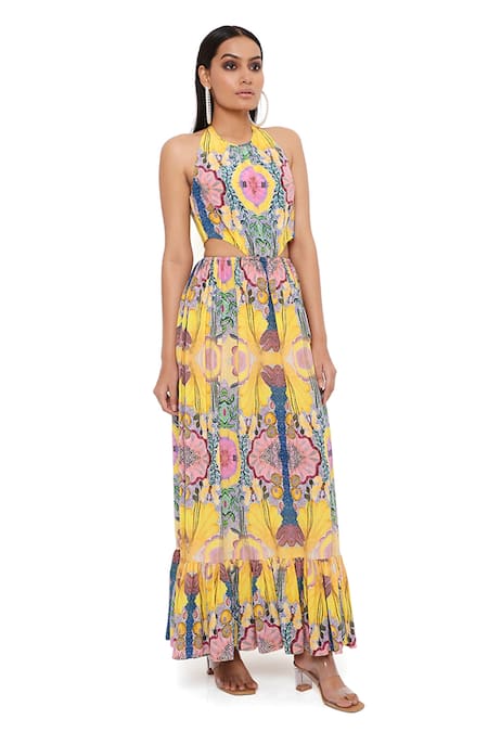 PS Pret by Payal Singhal Enchanted Print Cutout Dress 