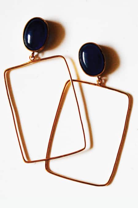 Hanging rectangle shape earrings Brass Earings, Size: 14mm at Rs 800/pair  in Jaipur