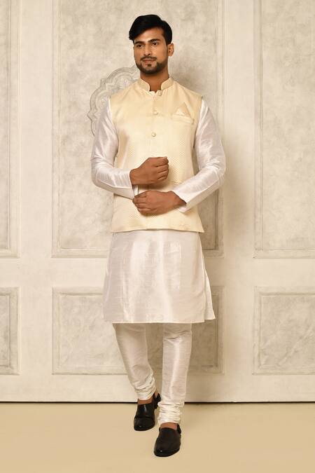 Buy Naintara Bajaj Cream Bundi Linen Silk Geometric And Full Sleeve Kurta Set at Aza Fashions Buy_Naintara Bajaj_Cream Bundi Linen Silk Geometric And Full Sleeve Kurta Set _at_Aza_Fashions