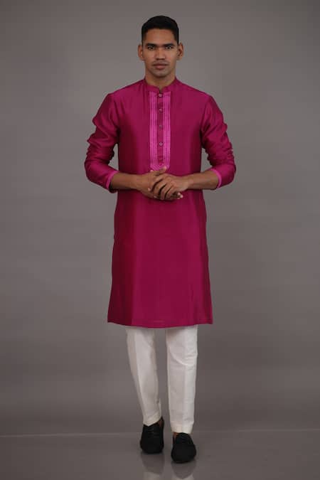 Para Thread Embroidered Kurta & Pant Set 