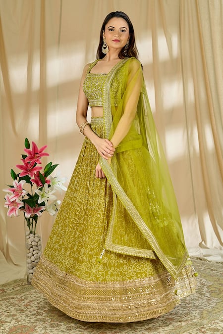 Buy Wedding Lehenga - Superior Multicolor & Gold Printed Lehenga – Empress  Clothing