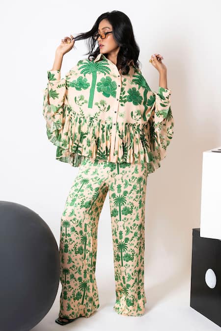 PDS by SNEHA Floral Embroidered Kaftan & Pant Set 