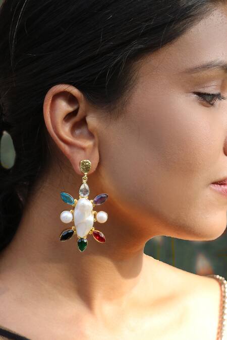 Arnimaa Stone Embellished Earrings 